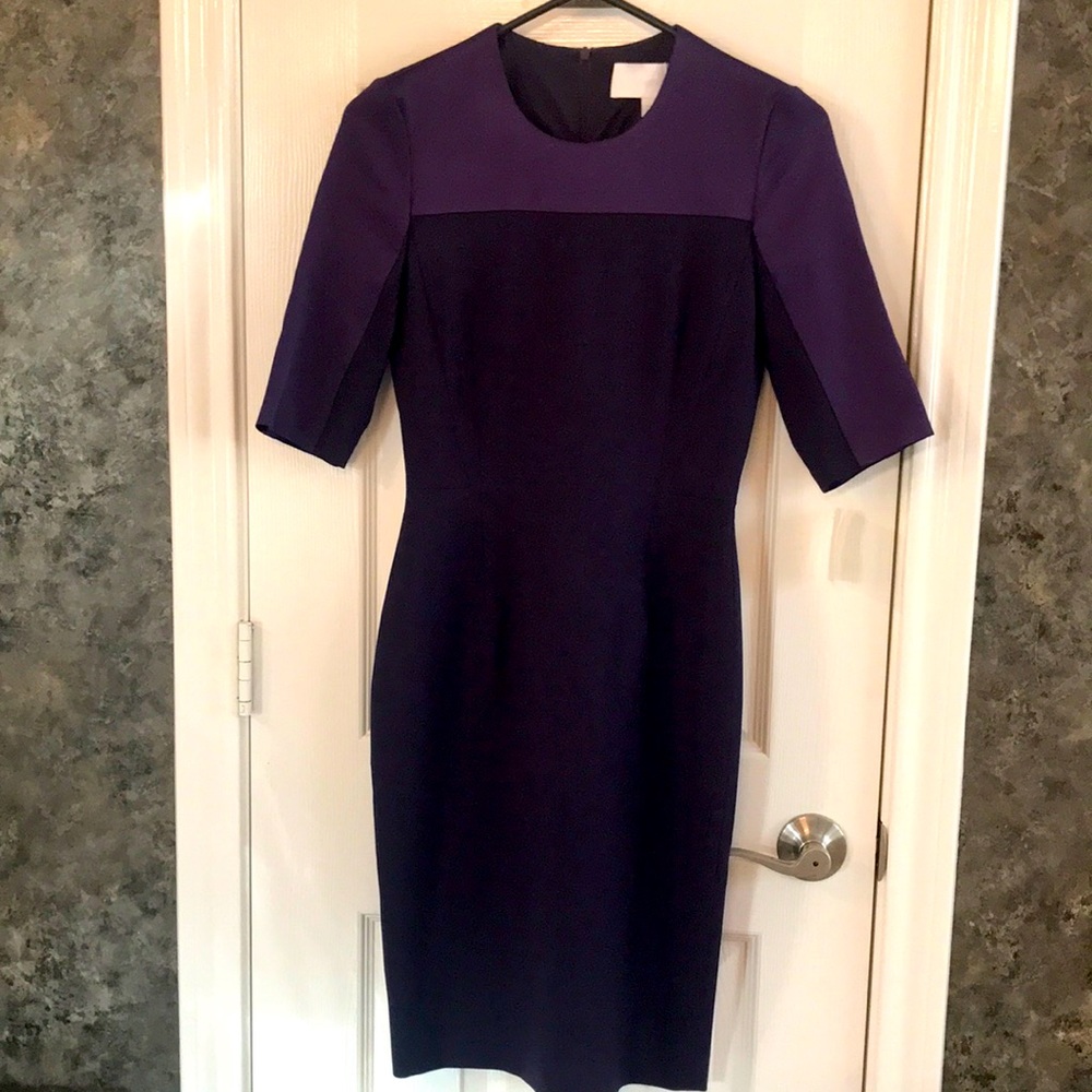 HUGO BOSS STRETCH WOOL DRESS PURPLE SZ US 0/UK 4